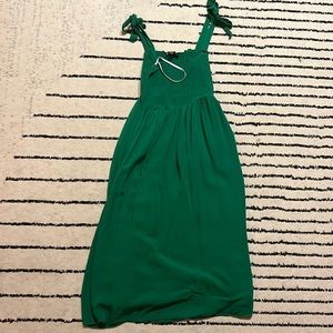 Lulus Looking Up Green Smocked Tie-Strap Midi Dress